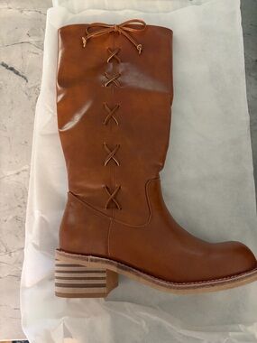 VBDB Lace Brown Knee High Boots